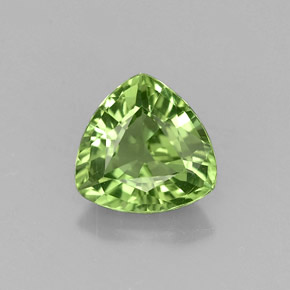 1.08 ct Green Apatite Gemstone, Apatite Gem in Trillion Facet Shape for Sale.