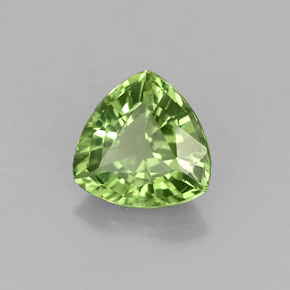 1.08 ct Green Apatite Stone, Natural Apatite in Trillion Facet Shape for Sale