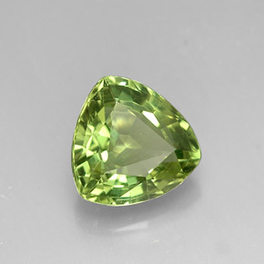 1.30 ct Green Apatite Stone, Natural Apatite in Trillion Facet Shape for Sale