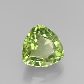 1.73 ct Green Apatite Gemstone, Apatite Gem in Trillion Facet Shape for Sale.