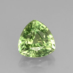 1.36 ct Green Apatite Stone, Natural Apatite in Trillion Facet Shape for Sale