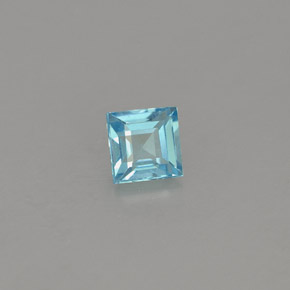 0.41 ct Blue Apatite Gemstone, Apatite Gem in Square Facet Shape for Sale.