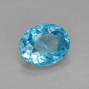 1.56 ct Blue Apatite Stone, Natural Apatite in Oval Facet Shape for Sale