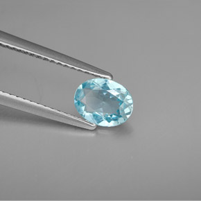 0.72 ct Blue Apatite Stone, Natural Apatite in Oval Facet Shape for Sale