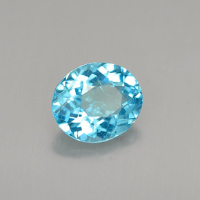 1.02 ct Blue Apatite Stone, Natural Apatite in Oval Facet Shape for Sale