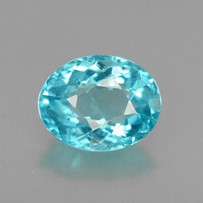1.40 ct Blue Apatite Gemstone, Apatite Gem in Oval Facet Shape for Sale.