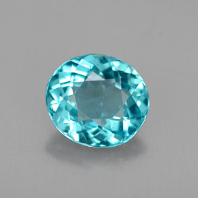 1.04 ct Blue Apatite Gemstone, Apatite Gem in Oval Facet Shape for Sale.