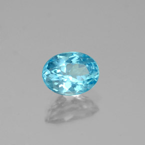 0.96 ct Blue Apatite Stone, Natural Apatite in Oval Facet Shape for Sale