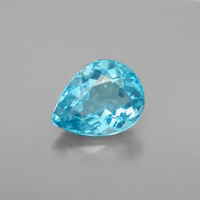 1.61 ct Blue Apatite Gemstone, Apatite Gem in Pear Facet Shape for Sale.