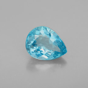 1.61 ct Blue Apatite Stone, Natural Apatite in Pear Facet Shape for Sale