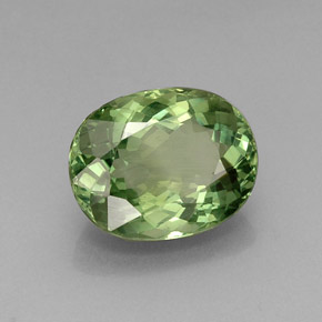 11.49 ct Green Apatite Stone, Natural Apatite in Oval Facet Shape for Sale