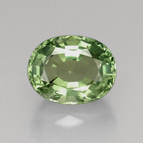 7.67 ct Green Apatite Gemstone, Apatite Gem in Oval Facet Shape for Sale.