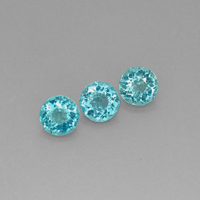 2.03 ct Blue Apatite Gemstone, Apatite Gem in Round Facet Shape for Sale.