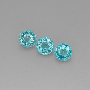2.03 ct Blue Apatite Stone, Natural Apatite in Round Facet Shape for Sale