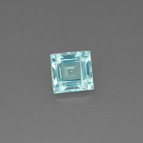 0.59 ct Blue Apatite Gemstone, Apatite Gem in Square Facet Shape for Sale.