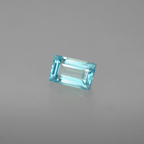0.48 ct Blue Apatite Stone, Natural Apatite in Baguette Facet Shape for Sale