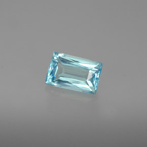 0.76 ct Blue Apatite Gemstone, Apatite Gem in Baguette / Scissor Cut Shape for Sale.