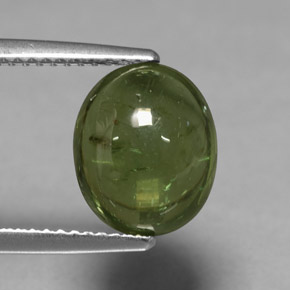 4.46 ct Green Apatite Stone, Natural Apatite in Oval Cabochon Shape for Sale
