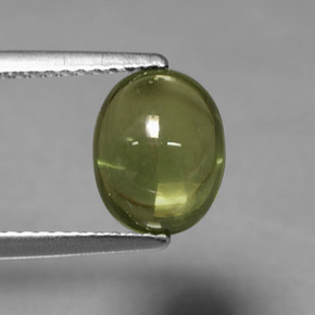 2.91 ct Green Apatite Stone, Natural Apatite in Oval Cabochon Shape for Sale