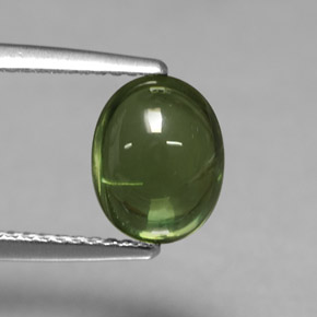 3.07 ct Green Apatite Stone, Natural Apatite in Oval Cabochon Shape for Sale