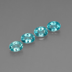 2.61 ct Blue Apatite Gemstone, Apatite Gem in Oval Facet Shape for Sale.