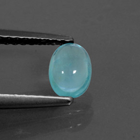 0.52 ct Blue Apatite Stone, Natural Apatite in Oval Cabochon Shape for Sale