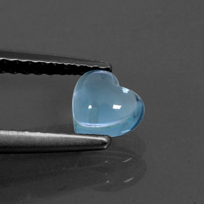 0.65 ct Blue Apatite Gemstone, Apatite Gem in Heart Cabochon Shape for Sale.