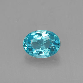 0.64 ct Blue Apatite Gemstone, Apatite Gem in Oval Facet Shape for Sale.
