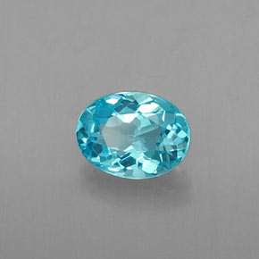 0.64 ct Blue Apatite Stone, Natural Apatite in Oval Facet Shape for Sale