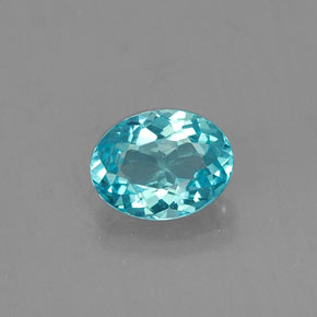 0.65 ct Blue Apatite Gemstone, Apatite Gem in Oval Facet Shape for Sale.