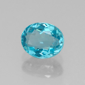 0.71 ct Blue Apatite Stone, Natural Apatite in Oval Facet Shape for Sale