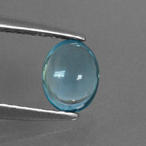0.58 ct Blue Apatite Gemstone, Apatite Gem in Oval Cabochon Shape for Sale.