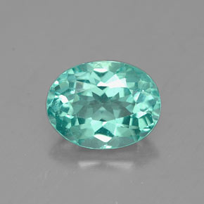 1.54 ct Green Apatite Gemstone, Apatite Gem in Oval Facet Shape for Sale.