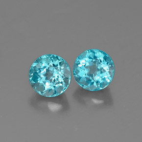 0.77 ct Blue Apatite Stone, Natural Apatite in Round Facet Shape for Sale