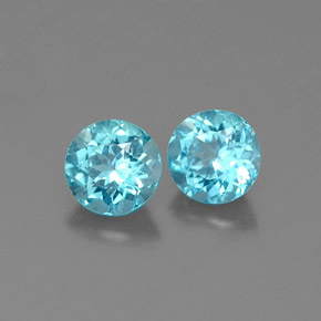 0.64 ct Blue Apatite Stone, Natural Apatite in Round Facet Shape for Sale