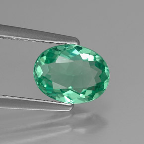 1.08 ct Green Apatite Stone, Natural Apatite in Oval Facet Shape for Sale