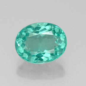 2.04 ct Green Apatite Gemstone, Apatite Gem in Oval Facet Shape for Sale.