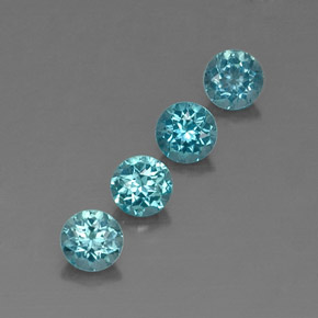 1.27 ct Blue Apatite Stone, Natural Apatite in Round Facet Shape for Sale