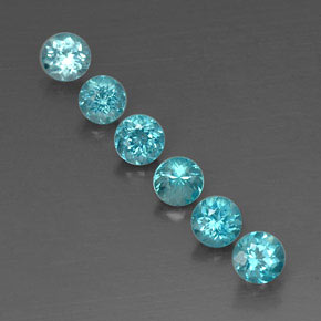 2.14 ct Blue Apatite Stone, Natural Apatite in Round Facet Shape for Sale
