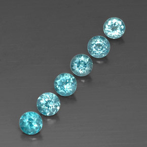 2.00 ct Blue Apatite Gemstone, Apatite Gem in Round Facet Shape for Sale.