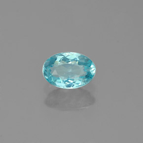 0.45 ct Blue Apatite Gemstone, Apatite Gem in Oval Facet Shape for Sale.