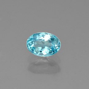 0.57 ct Blue Apatite Gemstone, Apatite Gem in Oval Facet Shape for Sale.