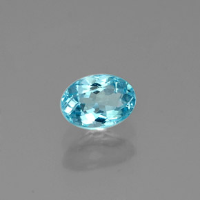 0.57 ct Blue Apatite Stone, Natural Apatite in Oval Facet Shape for Sale