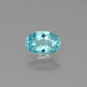 0.54 ct Blue Apatite Gemstone, Apatite Gem in Oval Facet Shape for Sale.