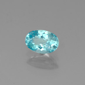 0.54 ct Blue Apatite Stone, Natural Apatite in Oval Facet Shape for Sale
