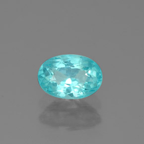 0.57 ct Blue Apatite Gemstone, Apatite Gem in Oval Facet Shape for Sale.