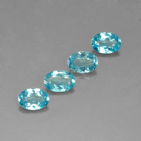1.74 ct Blue Apatite Stone, Natural Apatite in Oval Facet Shape for Sale