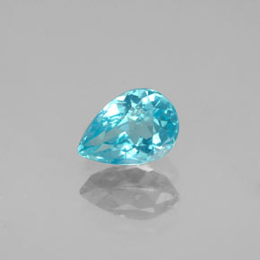 0.83 ct Blue Apatite Gemstone, Apatite Gem in Pear Facet Shape for Sale.