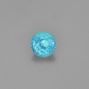 0.90 ct Blue Apatite Gemstone, Apatite Gem in Round Facet Shape for Sale.