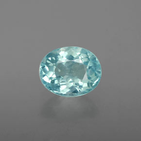 1.70 ct Blue Apatite Gemstone, Apatite Gem in Oval Facet Shape for Sale.